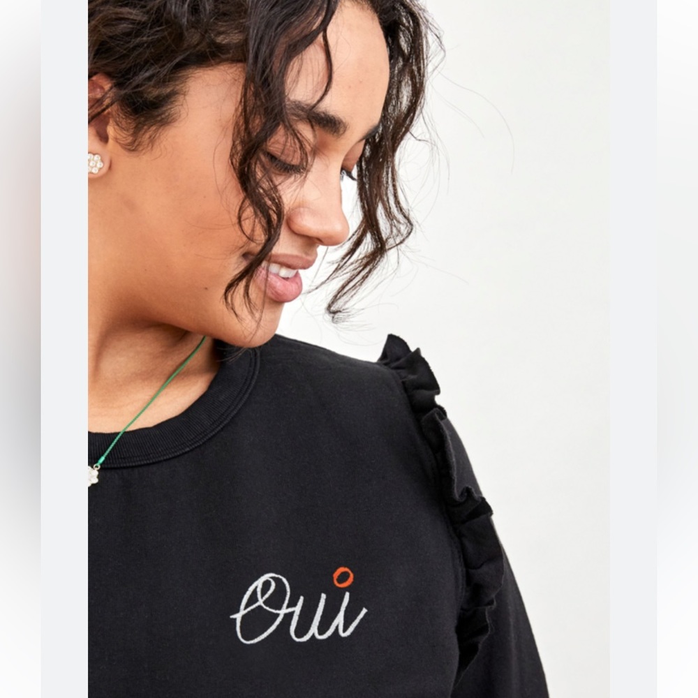 Clare V Oui Ruffle sweatshirt - Picture 2 of 11